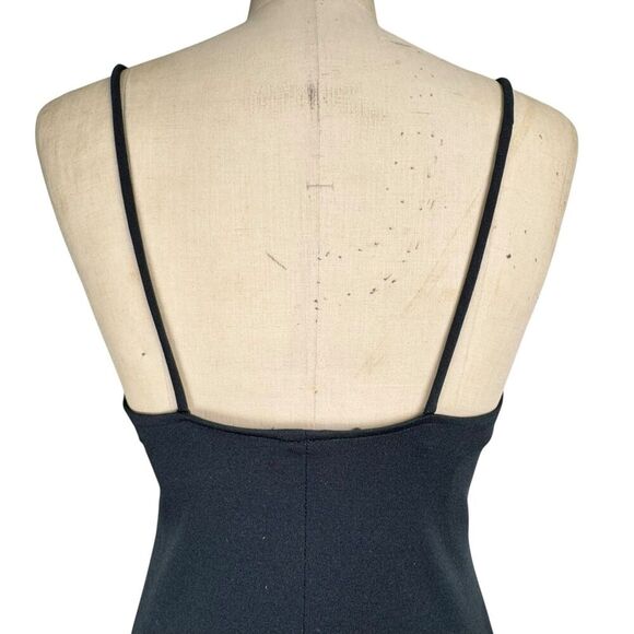 Vintage AJ Bari Womens Maxi Dress 7/8 Black Cape Witchy Boho Fairy Stretch Sheer - Picture 11 of 16